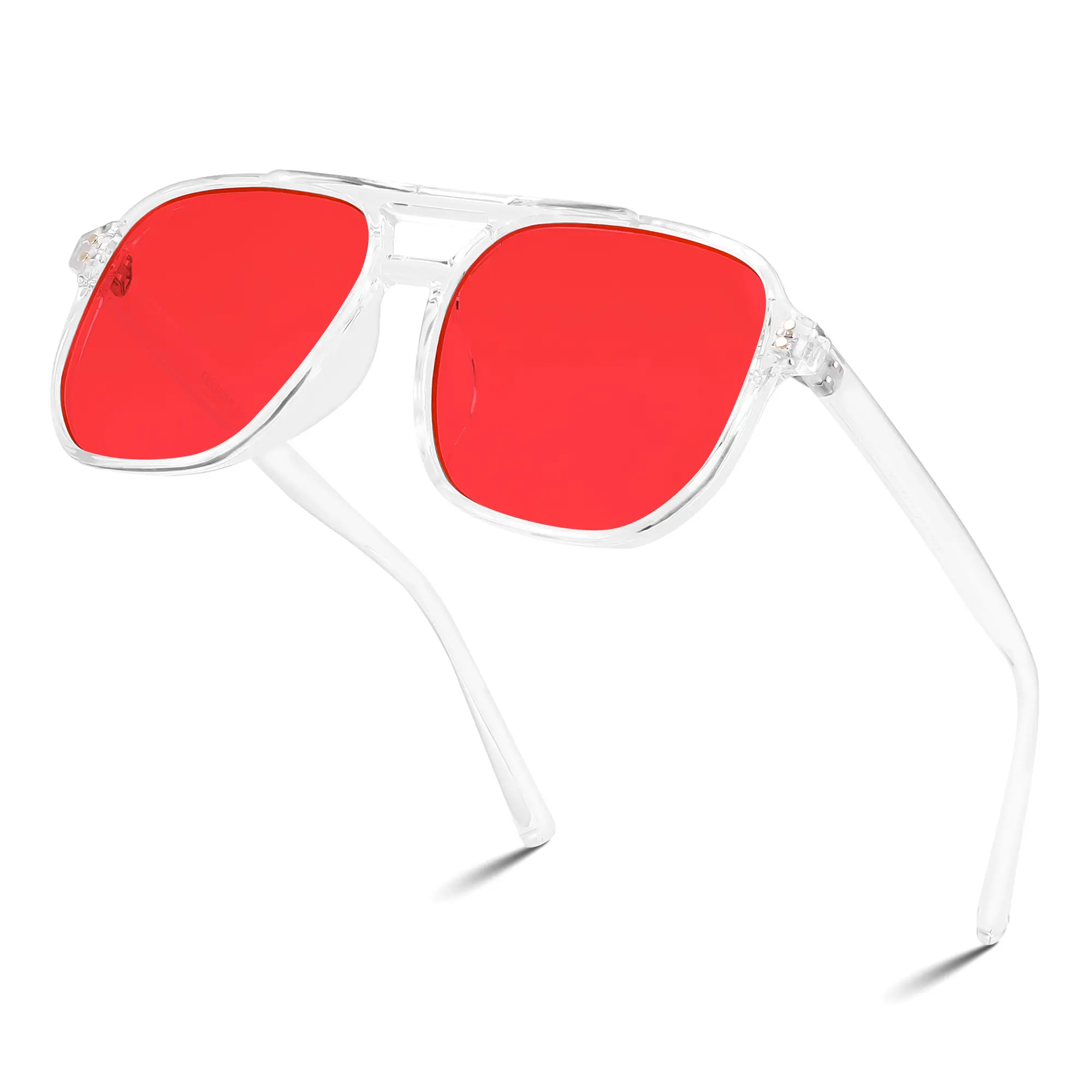 030 (Blue Light) Transparent Frame/Red Lens