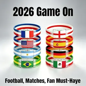 LED Glow Flag Silicone Wristbands USA Mexico France Argentina Germany Spain England Brazil, Side Switch Light Up Bracelets, 2026 World Tournament Soccer Fan Cheering Luminous Patriotic Sports Accessory Supporter Gift