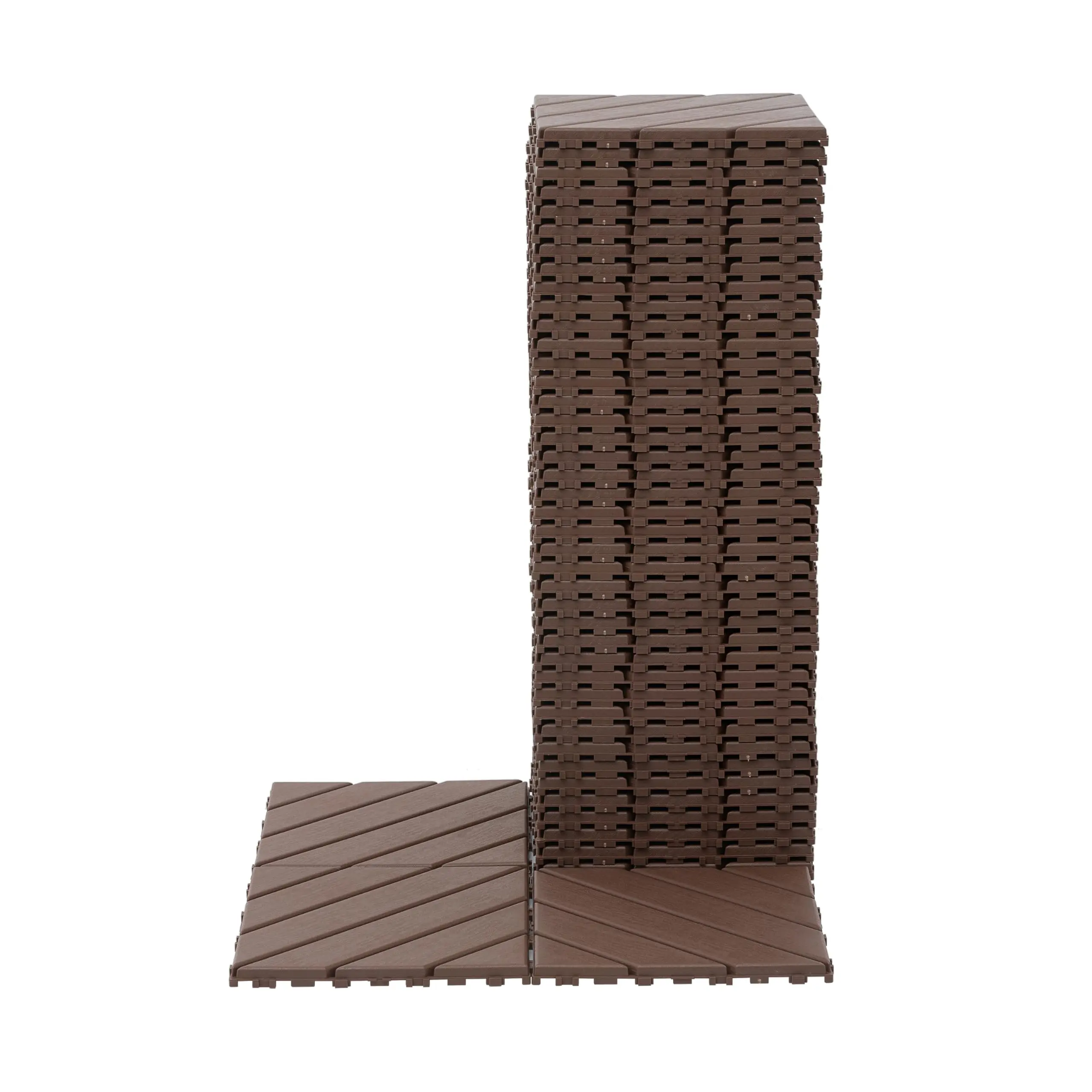 Garvee 44-Pack 12"x12" Plastic Interlocking Deck Tiles Boxed Set, Waterproof Outdoor Flooring, Easy-to-Install All-Weather DIY Specialty Supply for Balcony, Patio Decor
