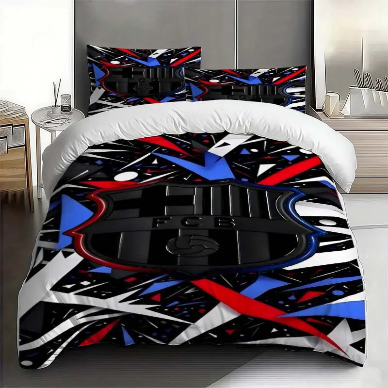 3-piece Barcelona art version pattern set, soft and comfortable bedding set, suitable all seasons, ideal home bedrooms and guest rooms, a Christmas gift,, and loved ones. Suitable bedrooms, guest rooms, and dormitories, includes 1 duvet cover and 2 pillow