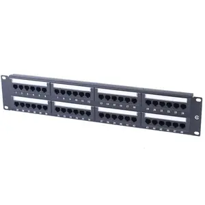 Zoobla - Cat6A 48-Port UTP Patch Panel with Loaded Modular Network Patch Panel