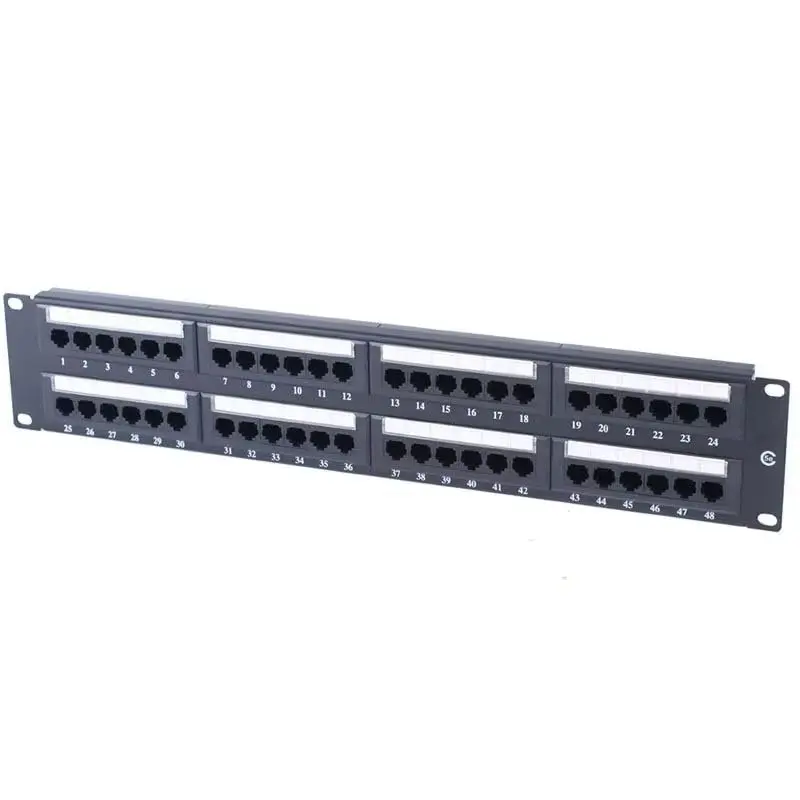 Zoobla - Cat6A 48-Port UTP Patch Panel with Loaded Modular Network Patch Panel