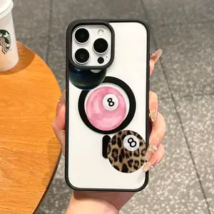 Magnetic Protective Phone Case - MagSafe Ready, 8-Ball Art Aesthetic, Ultra-Thin, Shock-Resistant, Anti-Fall Phone Accessory for iPhone 11/12/13/14/15/16/17 Pro Max, Ideal for Everyday Use, Accessories