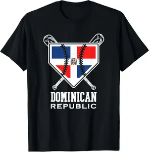 100% Cotton Dominican Republic Caribbean Baseball Dominicano Beisbol T-Shirt