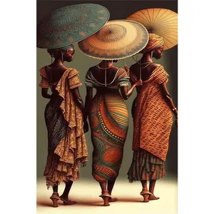 1PCS African Women with Umbrellas Diamond Painting Kit Traditional Ethnic Art DIY Craft for Home Decor F