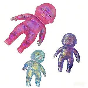 Curiosities Sugar Swaps Jumbo Baby Squishy - Large Sparkly Squishies for Stretching & Squeezing, Non-Toxic Sensory Fidget Toy for Stress Relief, Pink/Purple/Blue,Stress Relief Sensory Fidget Toys forKids & Adults