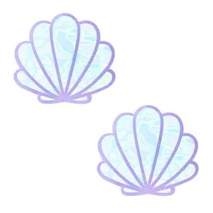 Share Bare Opal Shimmer Holographic Mermaid Shell Nipple Cover Pasties