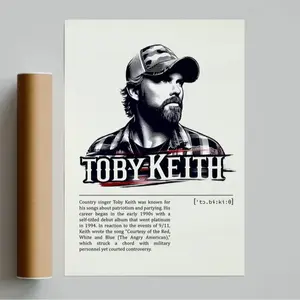 Toby Keith Print Poster No Frame, Country Music Poster, Music Wall Art, Home Decor