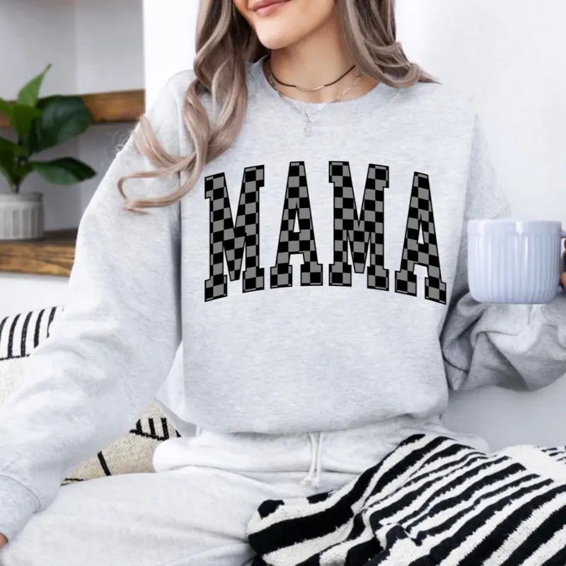 Viral checkered MAMA sweatshirt