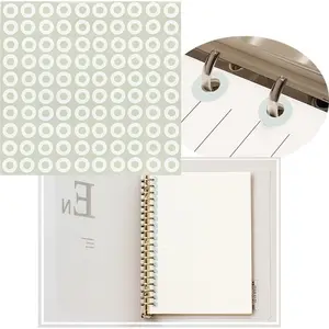 Paper Hole Punch Reinforcement Stickers 2500 Pack - 0.25" Binder Hole Reinforcement Circles Paper Binder Spine Labels for Hole-Punched Pages