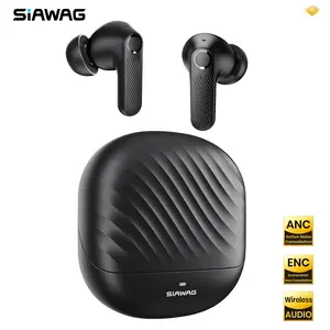 SIAWAG BTW73 Noise Cancelling True-Wireless Earbuds with ANC 42dB, 4-Mic ENC Clear Call ,Music Buddy, 60ms Gaming Mode & 800mAh Battery, IPX5 Waterproof Sports Headset, 3C Fast-Charging Bluetooth Headphones, Fathersdaygift Audio