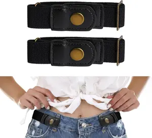 Invisible Side Belt No Buckle Belt Women and Men,Without Buckle Elastic Stretch Mens Adjustable Belts Pants Jeans