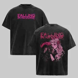 Falling In Reverse Washde Tee Mens Black Classic Rock Metal Tee Merch,metal band shirt, rock tour t-shirt, alternative band merch, trending t-shirt, 90s graphic tee, vintage graphic tee, grunge aesthetic shirt, classic rock merch