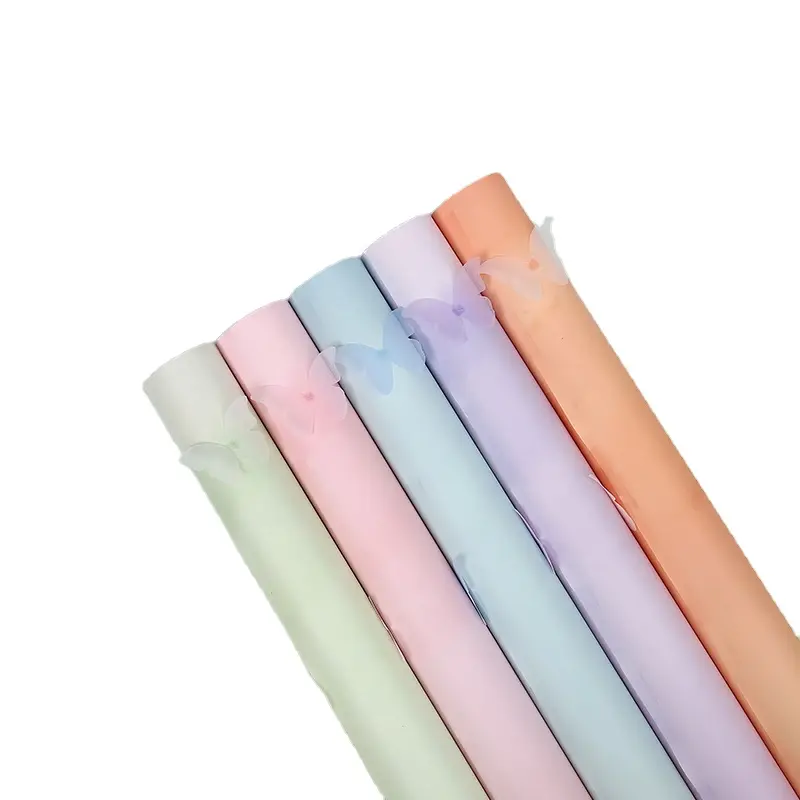 Handmade Flower/Gift Wrapping Paper with 3-D Silky Fabric Butterflies, 24″x 24″, 10 sheets per pack
