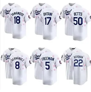 "2025 Collection Cherry Blossom Blue&White Baseball Jersey Unisex Apparel, Dad Gift, Fan Gift, Full-Print Design, Available in Sizes S~6XL "