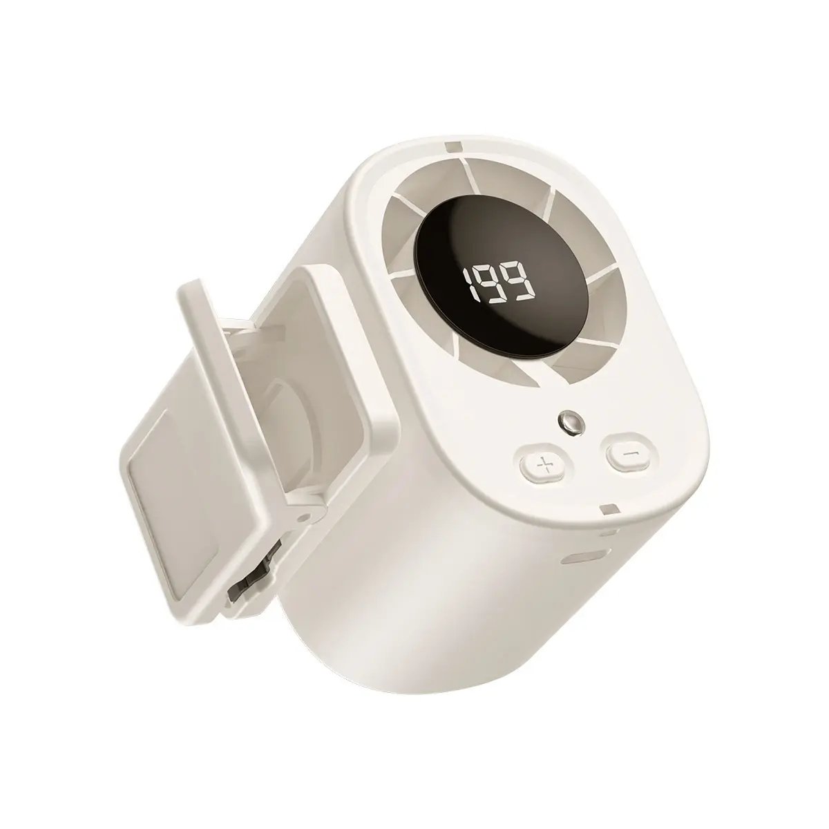 High Speed Clip Fan for Car, Portable Rechargeable Mini Fan with LED Light, Strong Clip for Car, Stroller, Desk or Waist