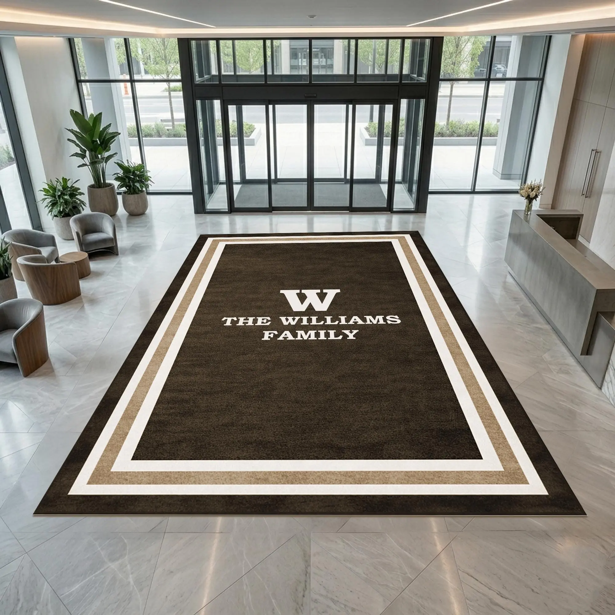Custom Personalized Last Name Entry Rug, Farmhouse Rug