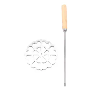 Bunuelos Mold with Handle, Swedish Rosette Maker Timbale Rosettes Cookie Mold Aluminum Waffle Mold