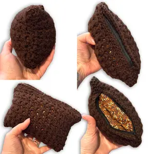 Purple Butterfly Crocheted Stash Bag - Handmade Durable Padded for glass pipes raw pouch protect your piece