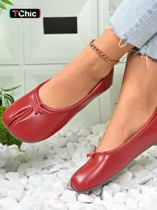 Women's Large Size New Toe Separated Lightweight Comfortable Slip-On Flat Shoes, Daily Wear Shoes, Fashion Simple Commute Shopping Casual Sneakers Lightweight Flats