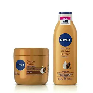 NIVEA Cocoa Butter Pampering Moisture Duo – Body Cream & Body Lotion for Dry Skin