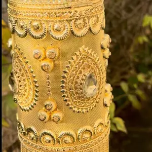 Kashmiri ghungroo  clutch kundan metallic