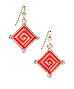 Greek Key Dangle Earrings - Good Luck Charm