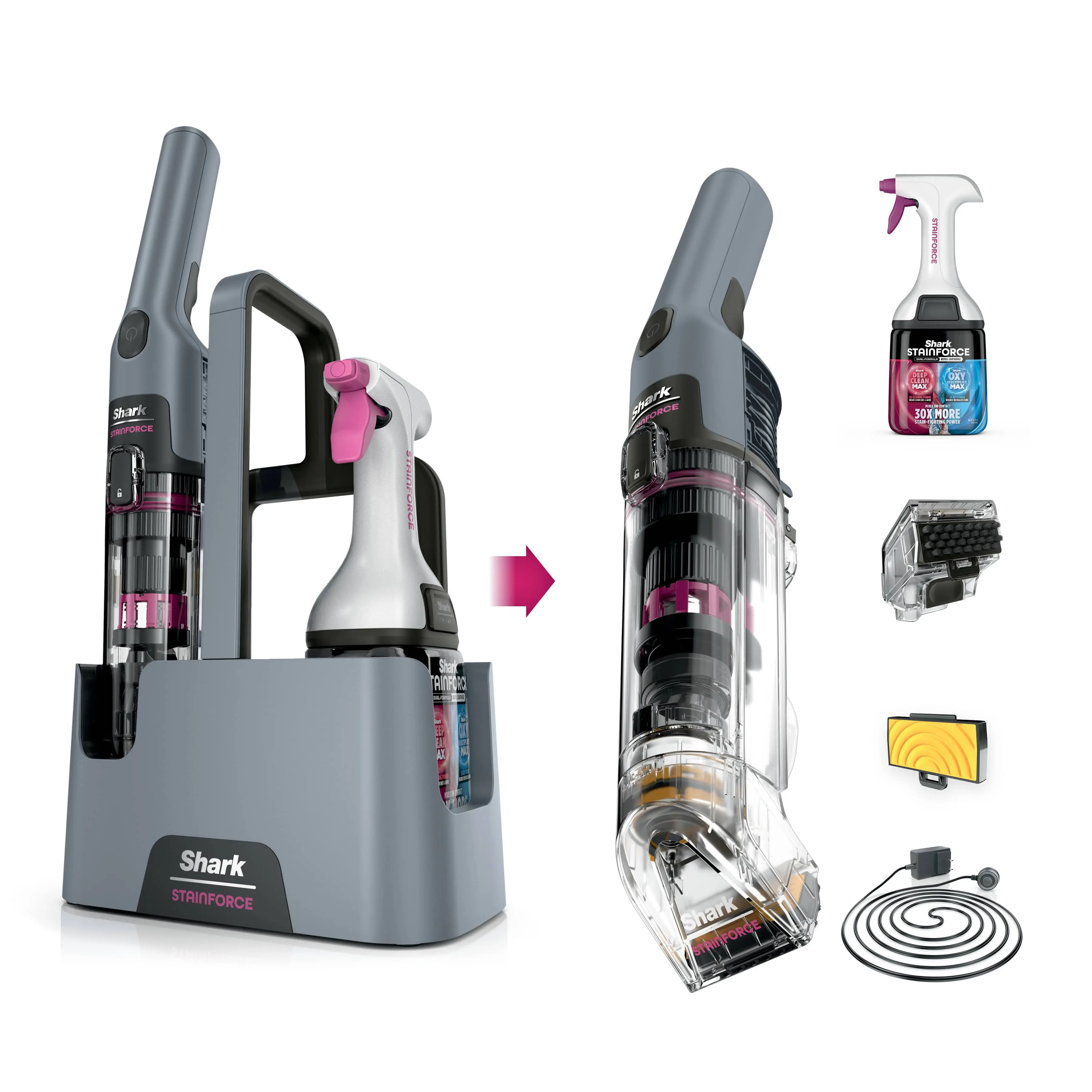 Shark StainForce Cordless Portable Stain Cleaner - HX104 Shark StainForce Cordless Portable Stain Cleaner - HX104