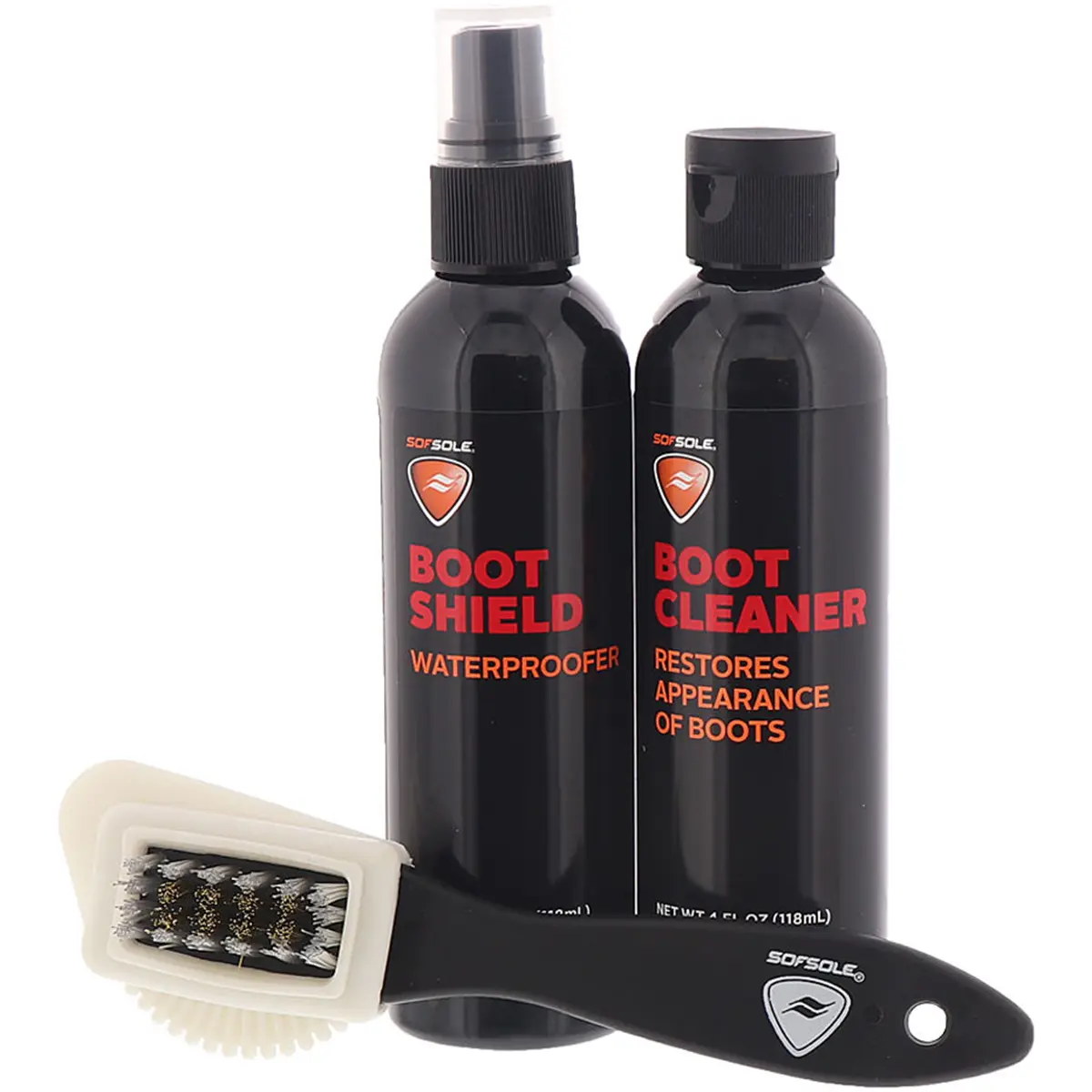 Sof Sole Shoe Care Kit - Boot Cleaner, Non-Aerosol Formulas, Waterproofing, Portable Kit for Removing Dirt and Lifting Stains