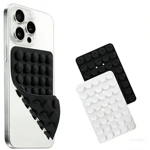 Silicone Suction Cup Phone Case Mount, 2 Pack Double-Sided Phone Holder Mount, Hands-Free Strong Grip Holder for Selfies and Videos, Phone Accessory