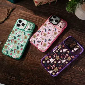 Pink Christmas Tree Phone case for iPhone 17Pro Max Air 16 15Plus 14 13 12 11 Cases, TPU Gingerbread Man Phone Case, Protection Durable, Girly Iphone Cases, Cute Phonecases for Christmas, Gifts, Girls - JY08