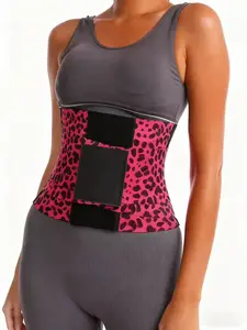 Women's Waist Cincher Body Shaper Panties, Shapewear, Shapewear Belt, Three-Layer Wrap Design, Comfortable Nylon Material, Adjustable, Leopard And Plain Patterns, Multiple Colors Available