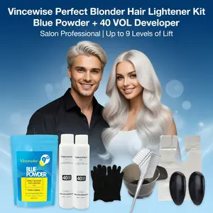 Vancewise High-End Hair Bleach Powder Set, 8pcs, Quick Bleaching to 9+ Shades, Professional Dye, Long-Lasting Color, Safe Ingredients