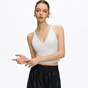 JCCC 2026 Slim Fitted Soft Camisole Basic Layering Shirts V-Neck Crop Tank Women's Slim-Fit Knit V-Neck Layering Cami  Womens V Neck Spaghetti Strap Tank Tops Dressy Casual Camisole Blouses Sleeveless Loose Cami Basic Tank Shirt