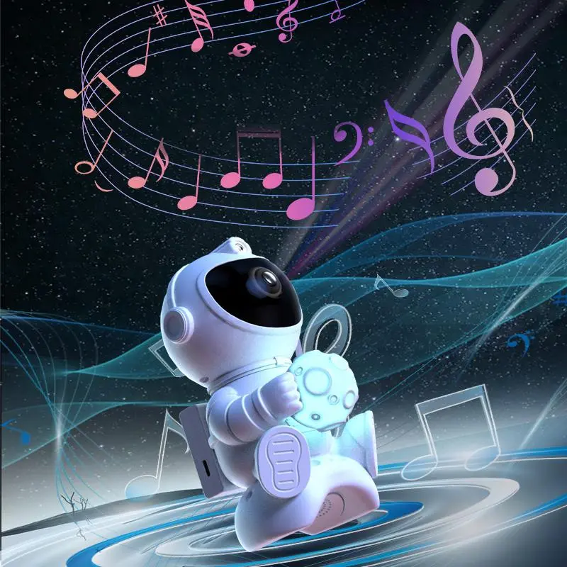 Astronaut Design Projector Night Light, 2 in 1 Astronaut Projector with BT Speaker, USB Rechargeable Novelty Lighting for Bedroom, Home Theater, Party, Starry Sky Lights, Music Lights