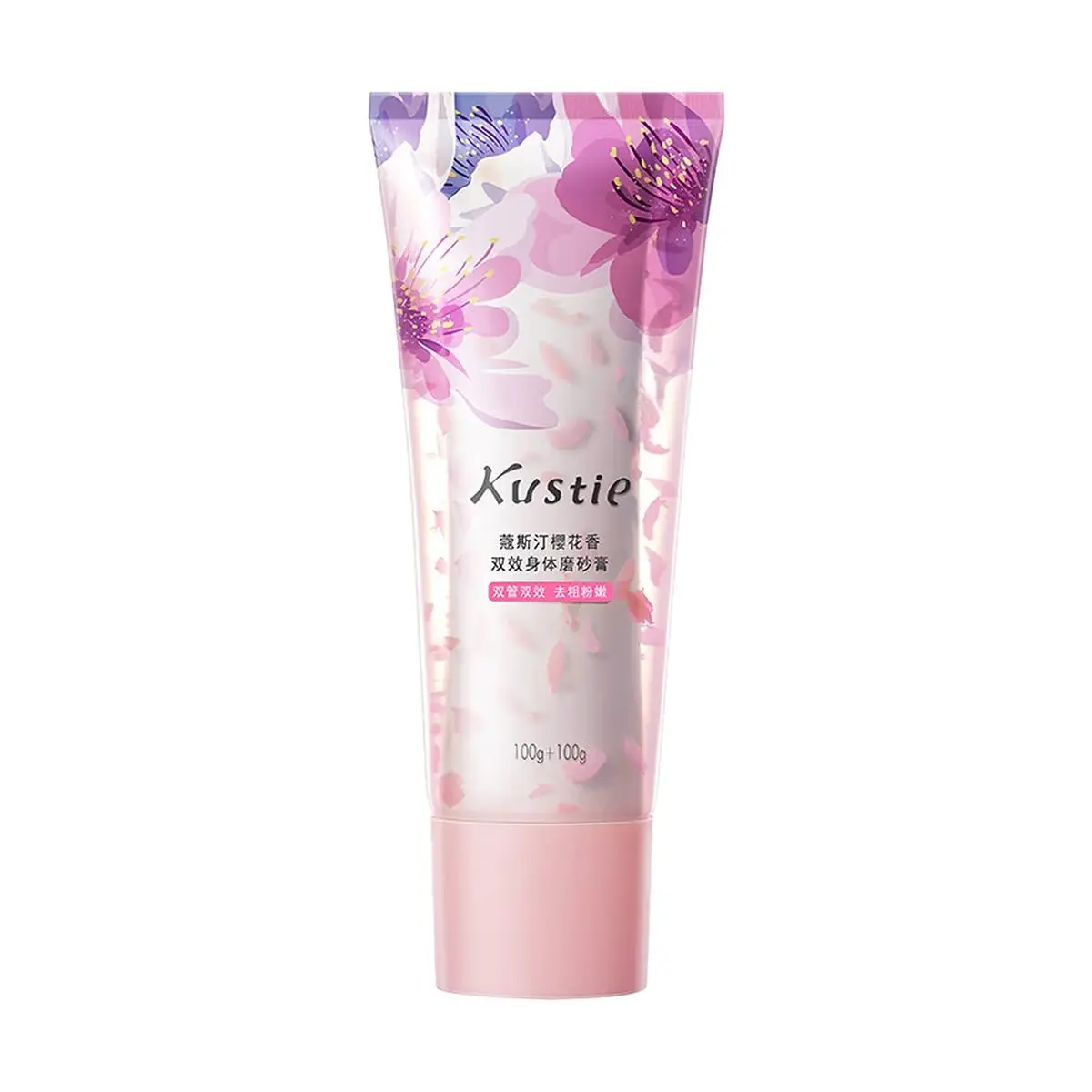 Kustie Cherry Blossom Body Scrub 200g (2x100g) - Gentle Exfoliation, , Moisturizing, Long-Lasting Fragrance