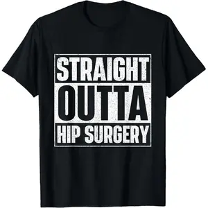 Men's 100% Cotton Loose Short-Sleeve Casual Fabric T-Shirt, Hip Replacement Recovery Get Well Apparel for Men (Menswear)