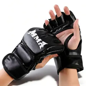 PU Boxing Gloves Mma Half-Finger Sandbag Training Gear, Taekwondo Muay Thai Gloves, Professional Punching Bag Equipment