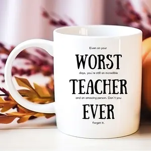 Funny Teacher Gifts, Worst Teacher Ever, Best Teacher Ever, World Class Teacher Appreciation Gifts for Teachers Valentines Gift Teacher Bday