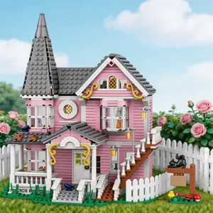 959 pieces of pink palace building block set, Christmas gift, suitable for adult building block birthday gift, can be used as decoration
