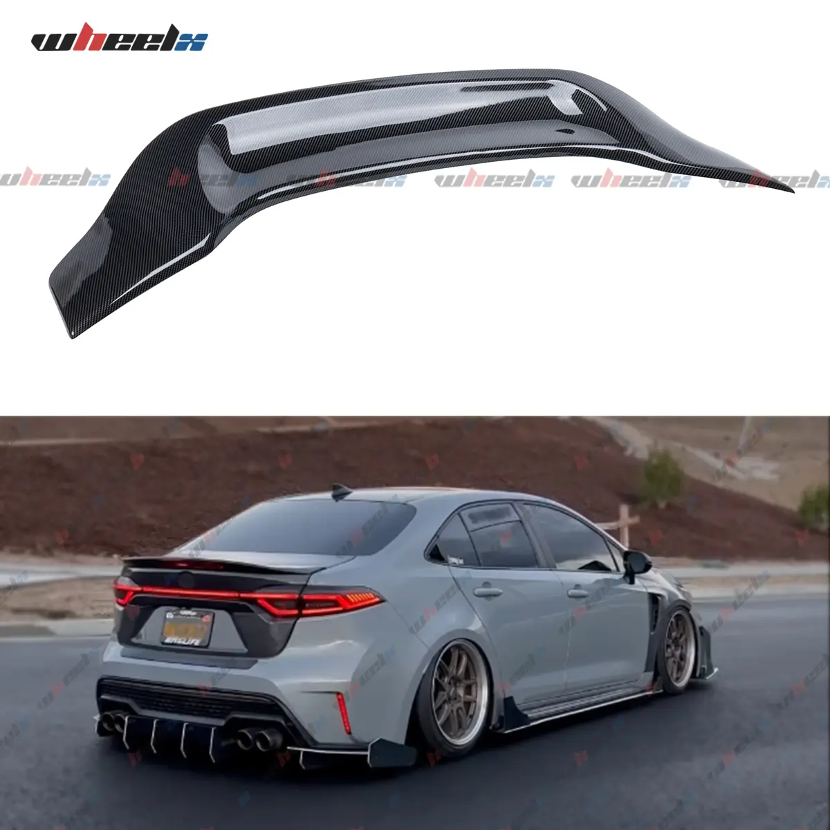 2020-2024 Toyota Corolla Sedan Rear - Carbon Fiber Trunk Spoiler - HIGHKICK JDM R Style 2020-2024 Toyota Corolla Sedan Rear - Carbon Fiber Trunk Spoiler - HIGHKICK JDM R Style