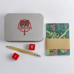 Pocket Dungeon & Dragon Adventure Set, Portable Role-Playing Game, Paper Rpg Kit with Dice, Pencil, Map, Ideal for Travel and Parties