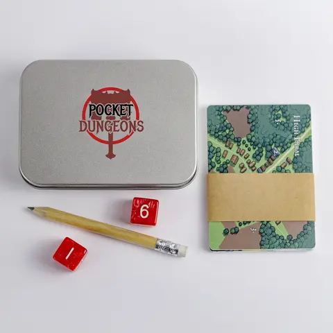 Pocket Dungeon & Dragon Adventure Set, Portable Role-Playing Game, Paper Rpg Kit with Dice, Pencil, Map, Ideal for Travel and Parties, Board Games for Family Night