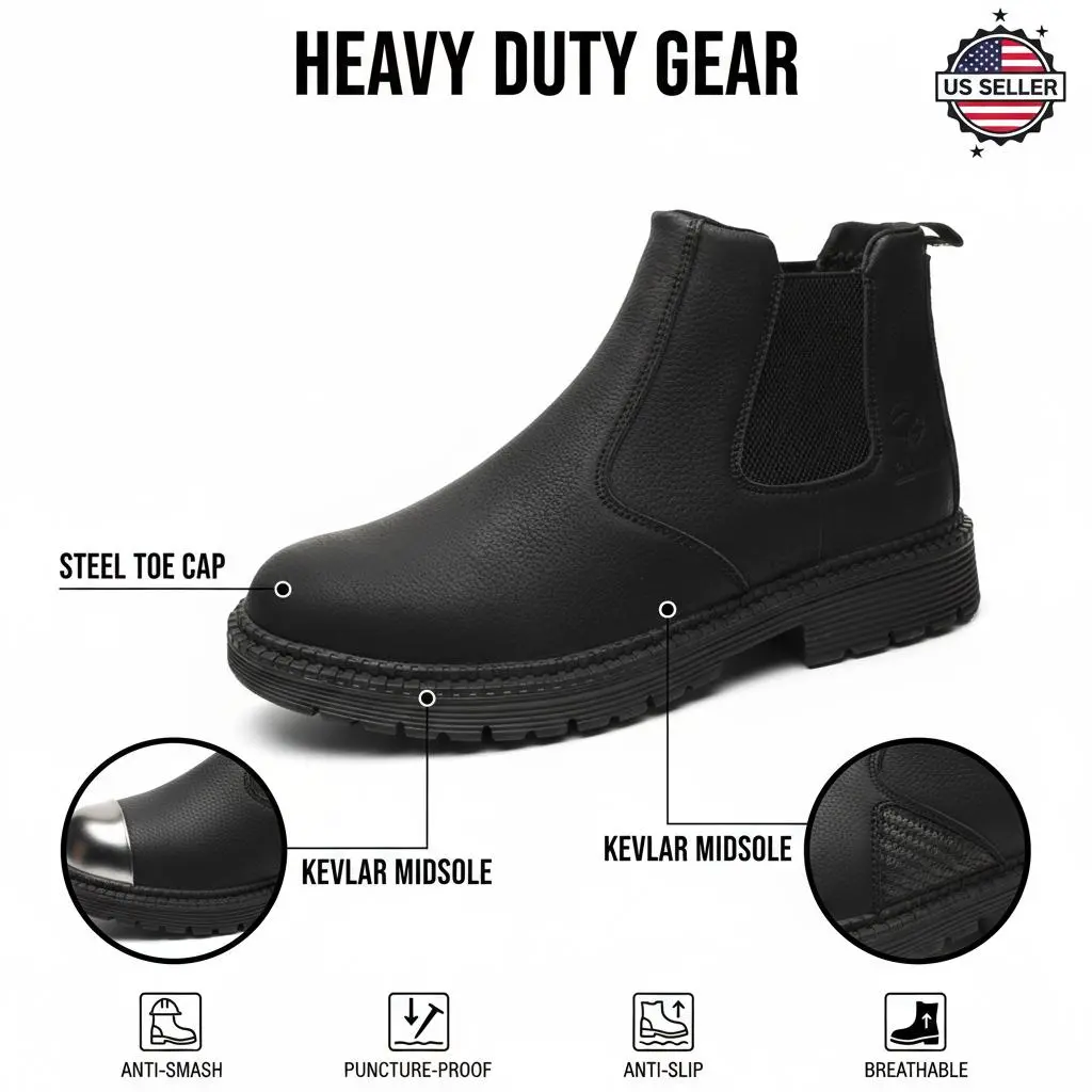 Defensive Splash-proof Smash-proof Puncture-proof Breathable Safety Shoes Unisex Chef Work Shoe Waterproof Anti-slip Durable Outdoor Comfortable for Bakery Pastry Chefs and Commercial Food Prep Teams Men Women Secure Fit