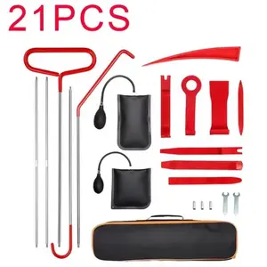 21/18PCS Car Door Tool Kit Inflatable Air Pump Auto Window Door Open Fixing Gripper Tools Long Reach Kits with Carrying Bag