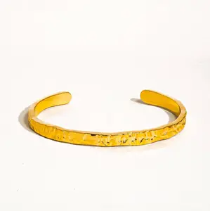 Textured Thin Bangle Cuff - SS5