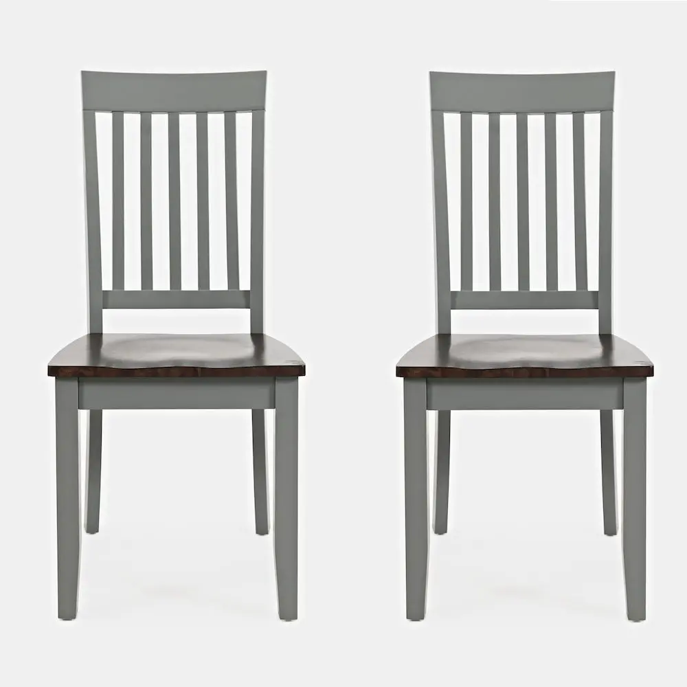 Decatur Lane Farmhouse Ladder-Back Solid Wood Dining Chairs (Set of 2) - Rustic Simple Solid Construction Indoor Furniture, Family-Focused, Handmade Look, Distressed Texture, Adjustable Seat Height, Ideal for Weeknight Dinners,Sunday Brunches