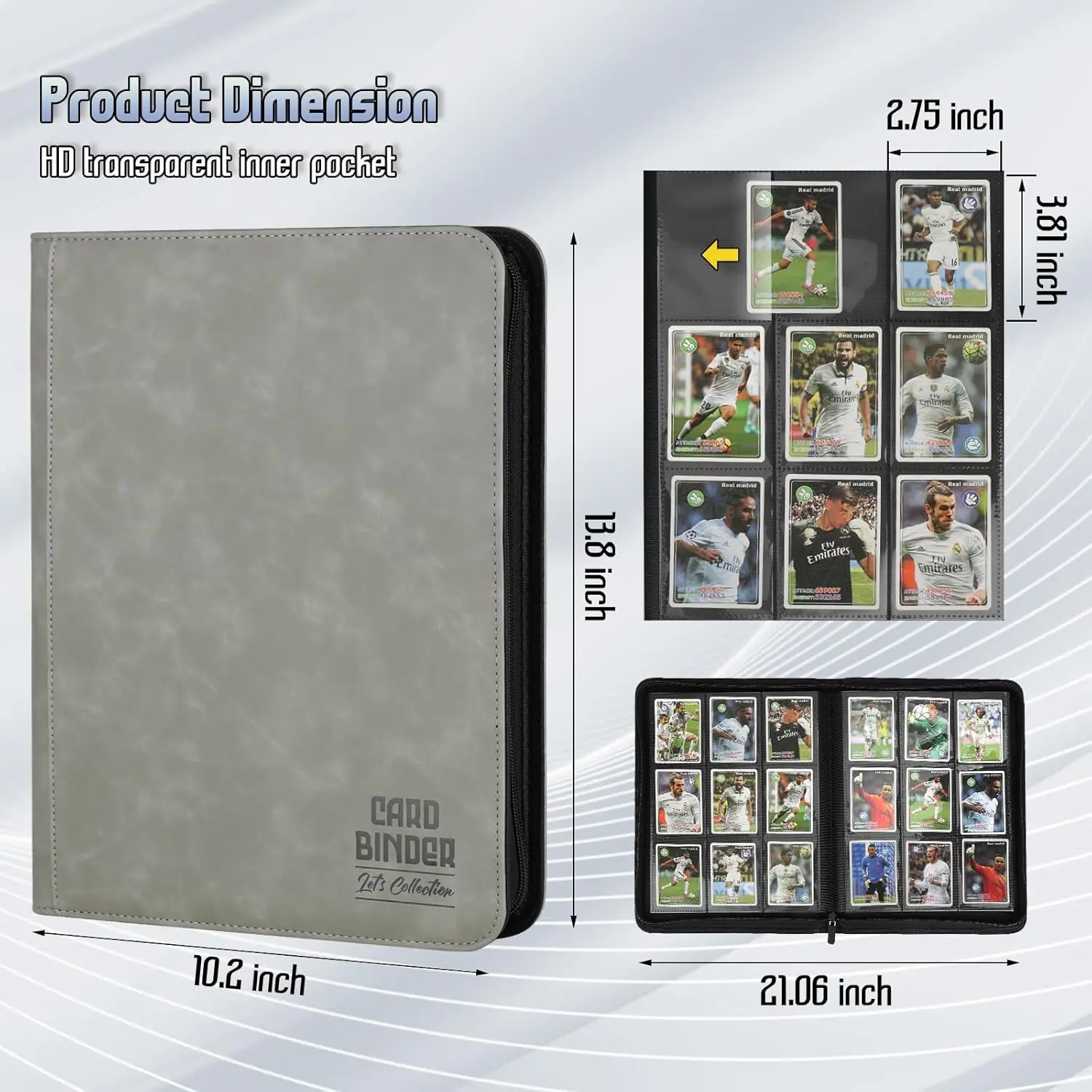 Trading Card Binder Premium 9-Pocket Double-Sided 540 Pocket PU Card Collection Binder for MTG, TCG, Sports Cards, Game Cards Gray Collector Album - TikTok Shop Trading Card Binder Premium 9-Pocket Double-Sided 540 Pocket PU Card Collection Binder for MTG, TCG, Sports Cards, Game Cards Gray Collector Album - TikTok Shop