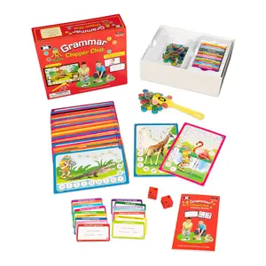Grammar Chipper Chat Speech Therapy Game for Grammar & Syntax Skills, Language Development Activities with 400 Question Cards, Verb Tenses, Pronouns, Plurals, Comparatives & Prepositions for SLP, Special Education & Classroom Learning