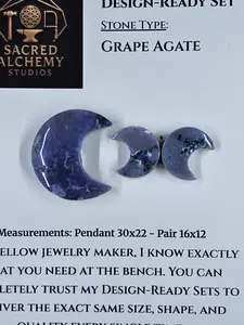 Crescent Moon - Grape Agate - Design-Ready Set